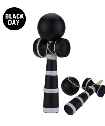 KENDAMA joc interactiv de indemanare pentru copii, lemn, negru